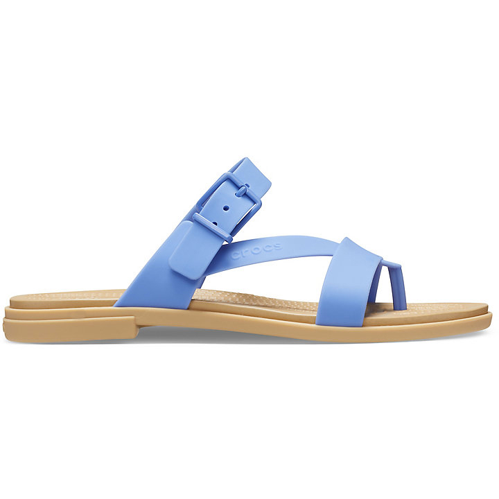 Tong Crocs Tulum Embout Post Sandal - Flip Bleu Marron Femme | KAI-9662323