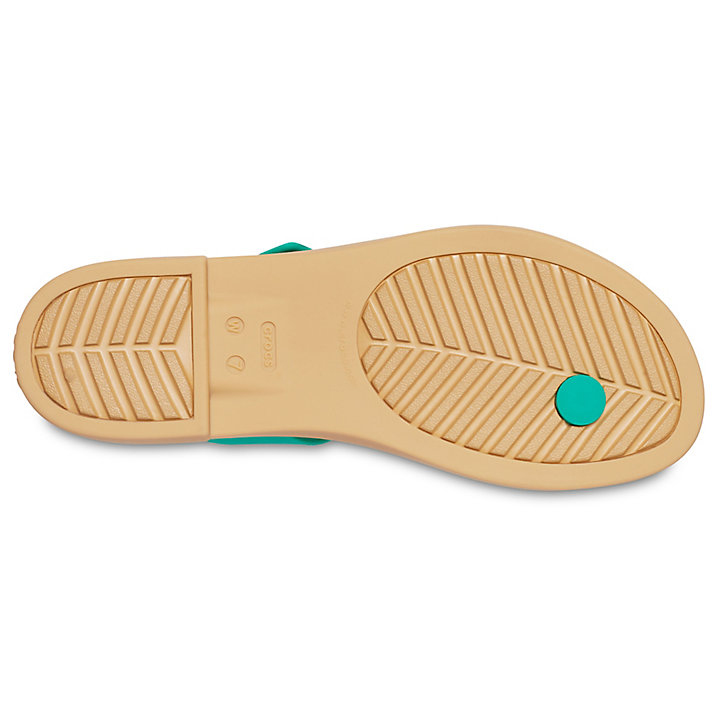 Tong Crocs Tulum Embout Post Sandal - Flip Vert Foncé Marron Femme | KSK-2622696