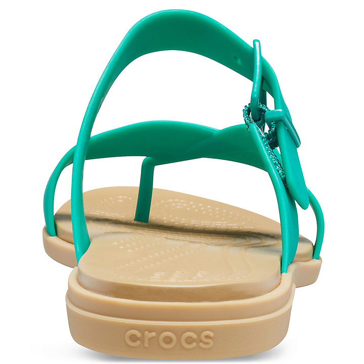 Tong Crocs Tulum Embout Post Sandal - Flip Vert Foncé Marron Femme | KSK-2622696