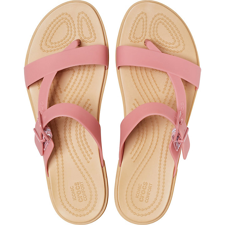 Tong Crocs Tulum Embout Post Sandal - Flip Corail Marron Femme | LYI-2259457