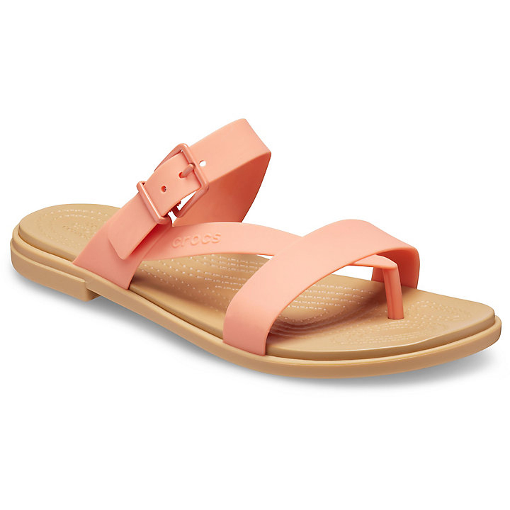 Tong Crocs Tulum Embout Post Sandal - Flip Corail Marron Femme | KFG-3154175