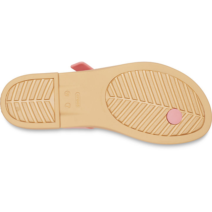 Tong Crocs Tulum Embout Post Sandal - Flip Corail Marron Femme | LYI-2259457