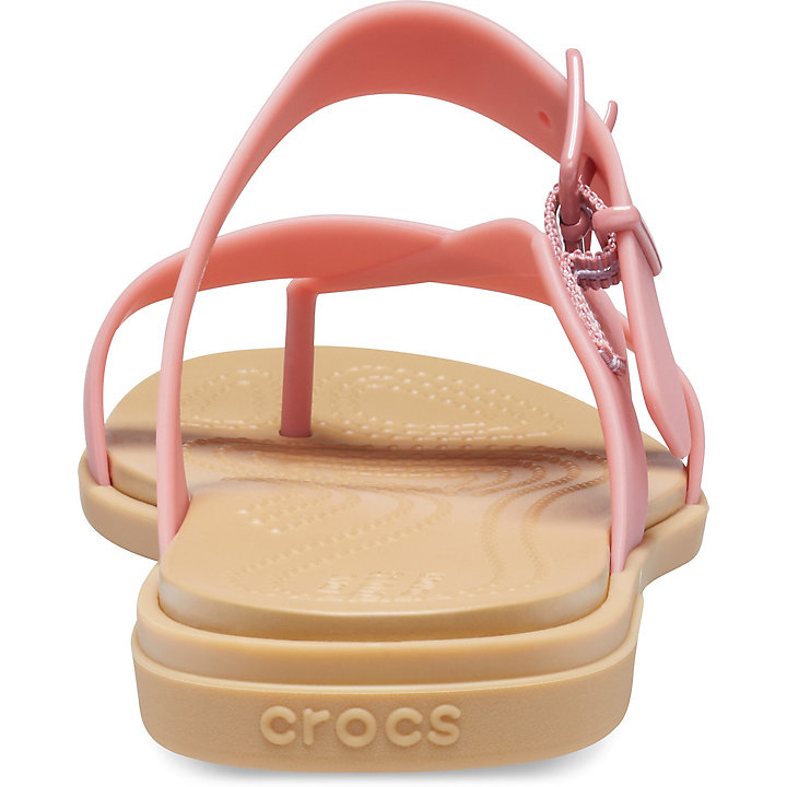 Tong Crocs Tulum Embout Post Sandal - Flip Corail Marron Femme | LYI-2259457