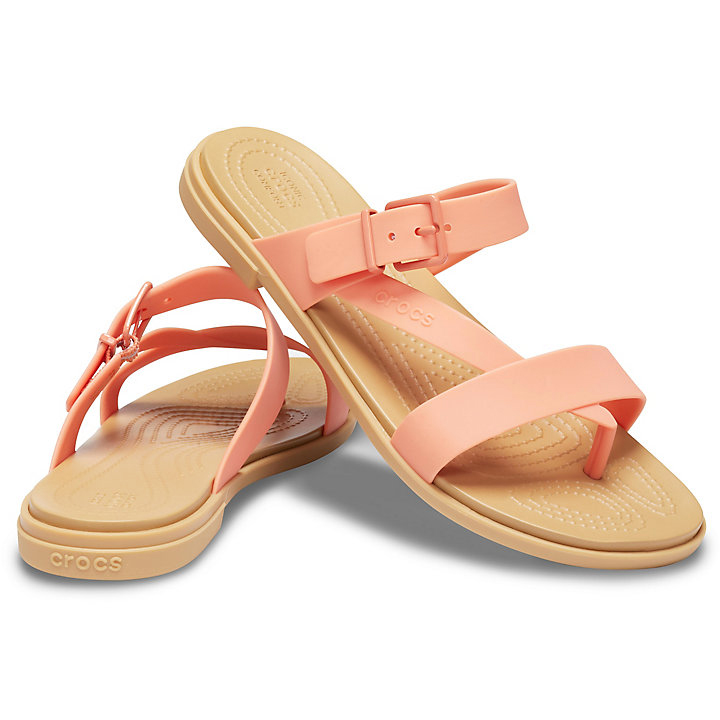 Tong Crocs Tulum Embout Post Sandal - Flip Corail Marron Femme | KFG-3154175