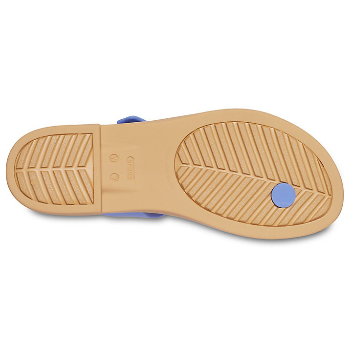 Tong Crocs Tulum Embout Post Sandal - Flip Bleu Marron Femme | KAI-9662323