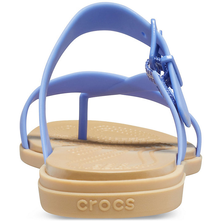 Tong Crocs Tulum Embout Post Sandal - Flip Bleu Marron Femme | KAI-9662323