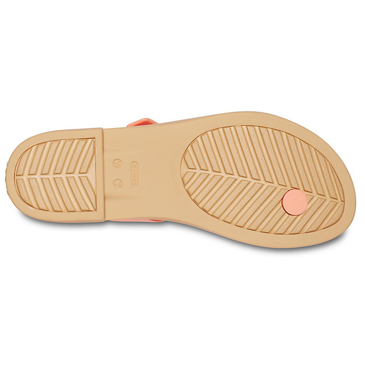 Tong Crocs Tulum Embout Post Sandal - Flip Corail Marron Femme | KFG-3154175