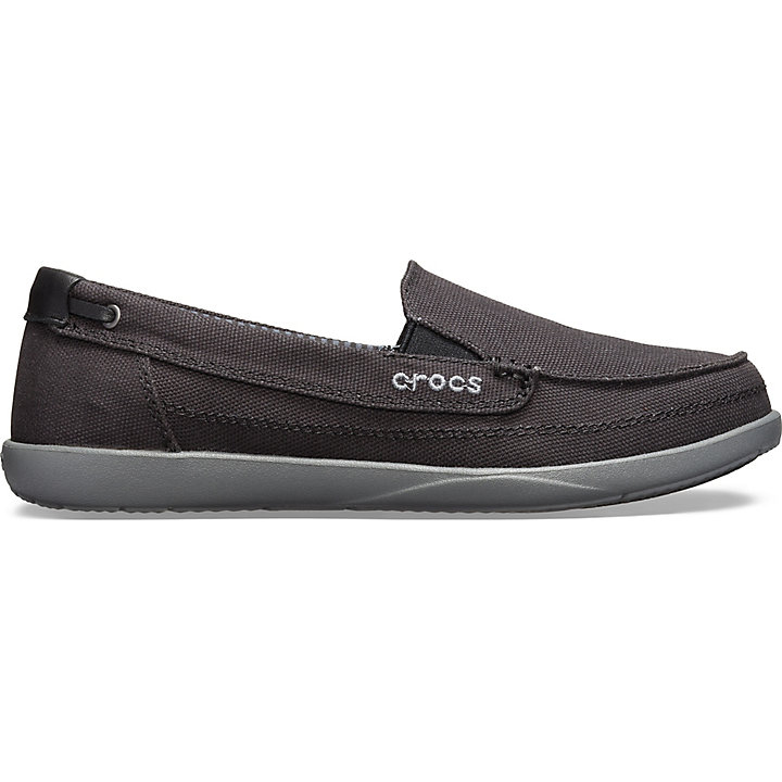 Loafers Crocs Walu Tela Loafer Noir Grise Femme | HWY-0236944