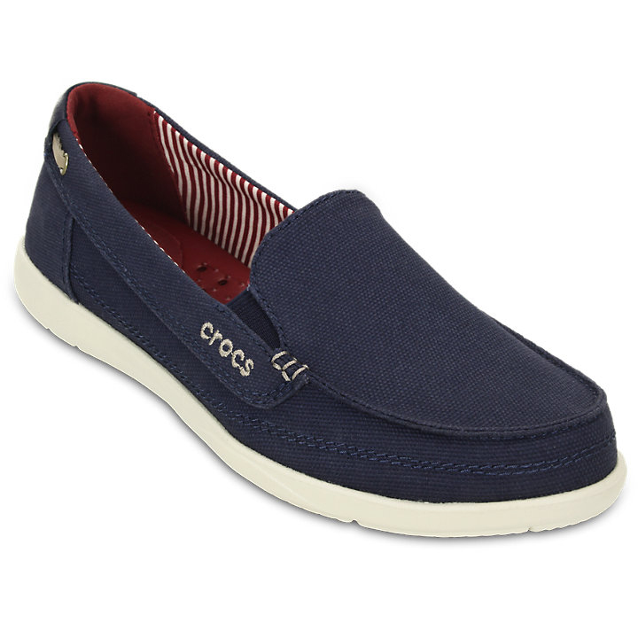 Loafers Crocs Walu Tela Loafer Bleu Marine Beige Femme | WTS-0719393