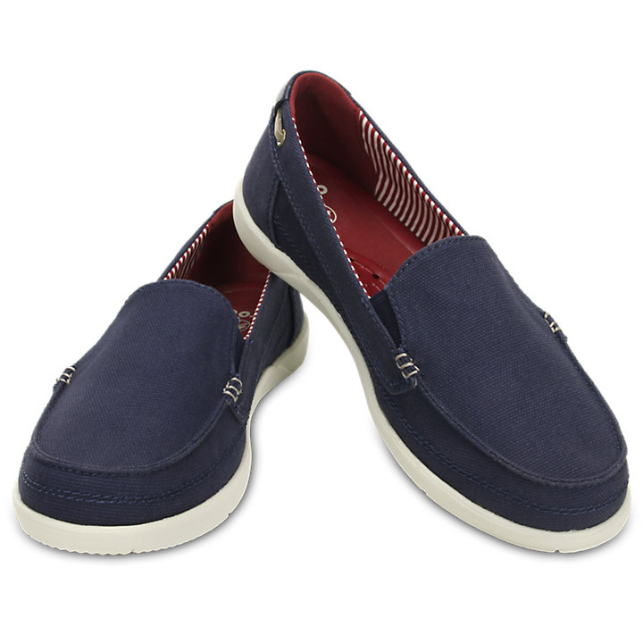 Loafers Crocs Walu Tela Loafer Bleu Marine Beige Femme | WTS-0719393