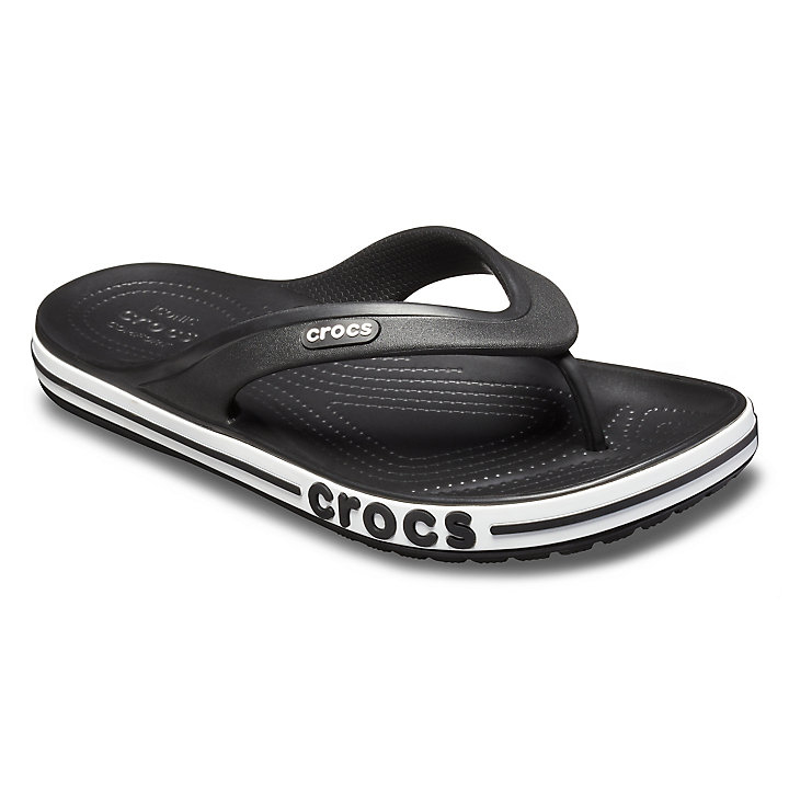 Tong Crocs Bayaband Flip Noir Blanche Homme | IQB-7770259