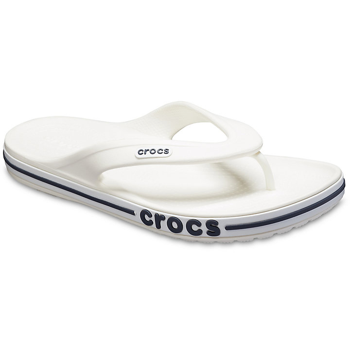 Tong Crocs Bayaband Flip Blanche Bleu Marine Homme | UDW-8624642