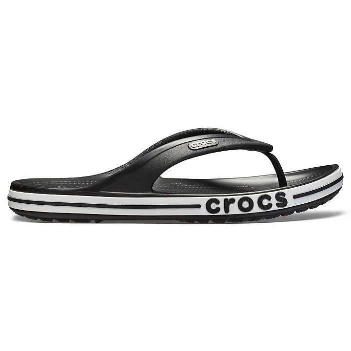 Tong Crocs Bayaband Flip Noir Blanche Homme | IQB-7770259