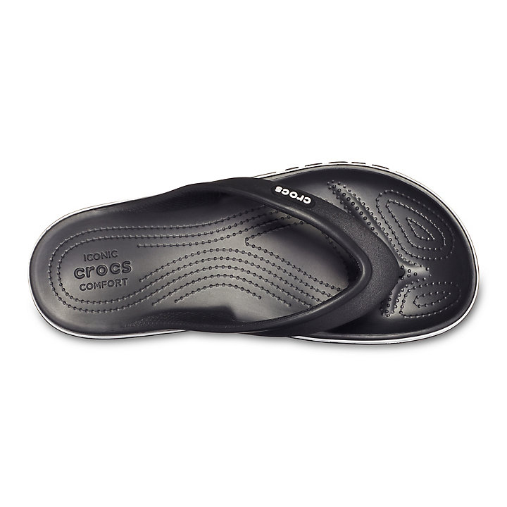 Tong Crocs Bayaband Flip Noir Blanche Homme | IQB-7770259