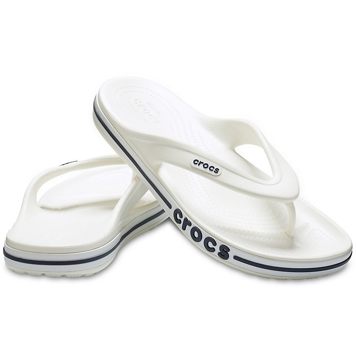 Tong Crocs Bayaband Flip Blanche Bleu Marine Homme | UDW-8624642