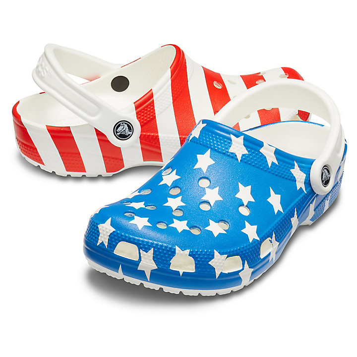 Sabots Crocs Classiche American Flag Clog Blanche Multicolore Homme | MCU-8357288