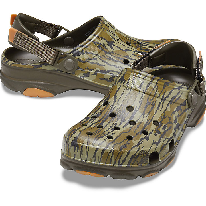 Sabots Crocs Classiche All-Terrain Mossy Oak Bottomland Clog Kaki Homme | AYU-5215616