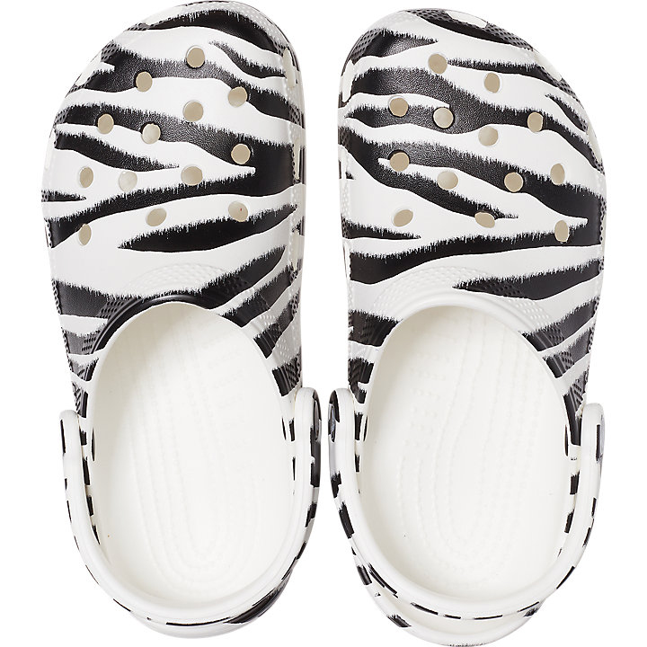 Sabots Crocs Classiche Animal Print Clog Blanche Noir Homme | YAI-7170707