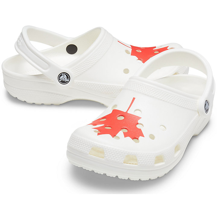 Sabots Crocs Classiche Canadian Flag Clog Blanche Homme | FLJ-1748192