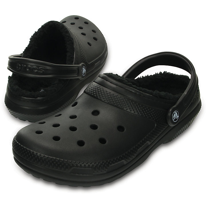 Big And Tall Crocs Classiche Doublée Clog Noir Homme | EJB-2163820