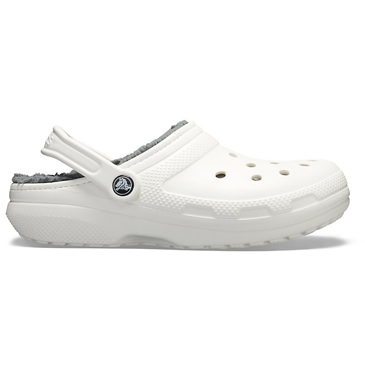 Big And Tall Crocs Classiche Doublée Clog Blanche Grise Homme | TVN-8866825