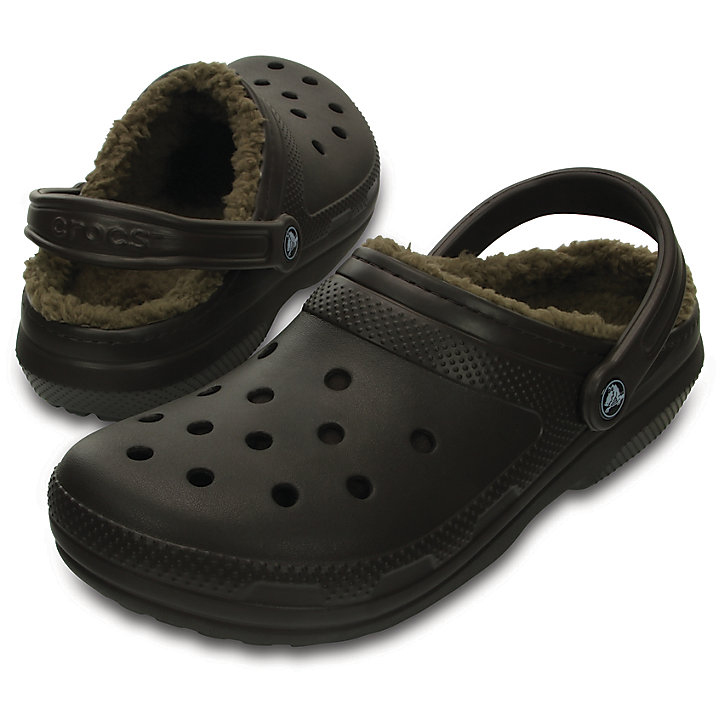 Sabots Crocs Classiche Doublée Clog Chocolat Vert Olive Homme | QKE-6264902