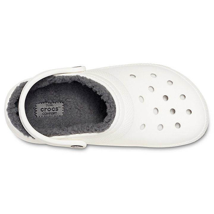 Big And Tall Crocs Classiche Doublée Clog Blanche Grise Homme | TVN-8866825