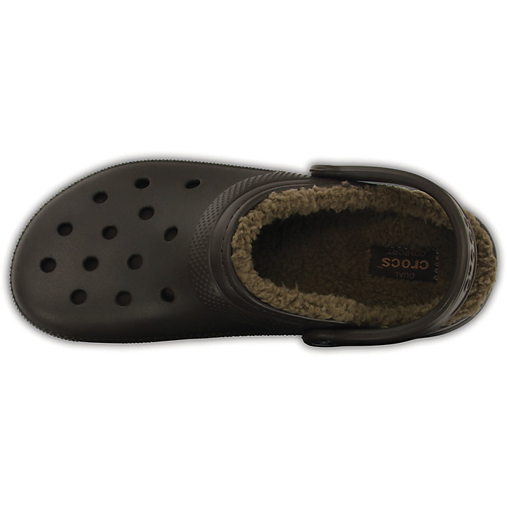 Sabots Crocs Classiche Doublée Clog Chocolat Vert Olive Homme | QKE-6264902