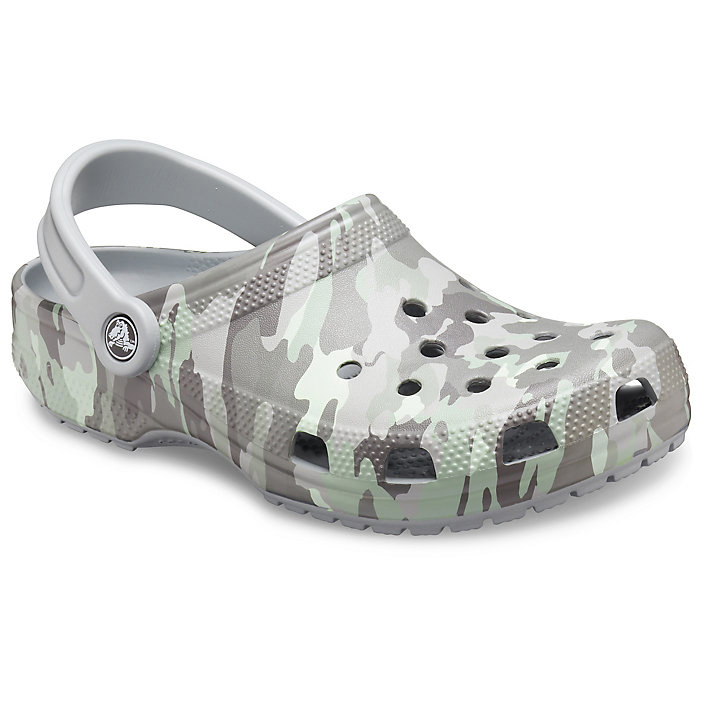 Sabots Crocs Classiche Printed Camo Clog Grise Clair Menthe Homme | ERC-6052607