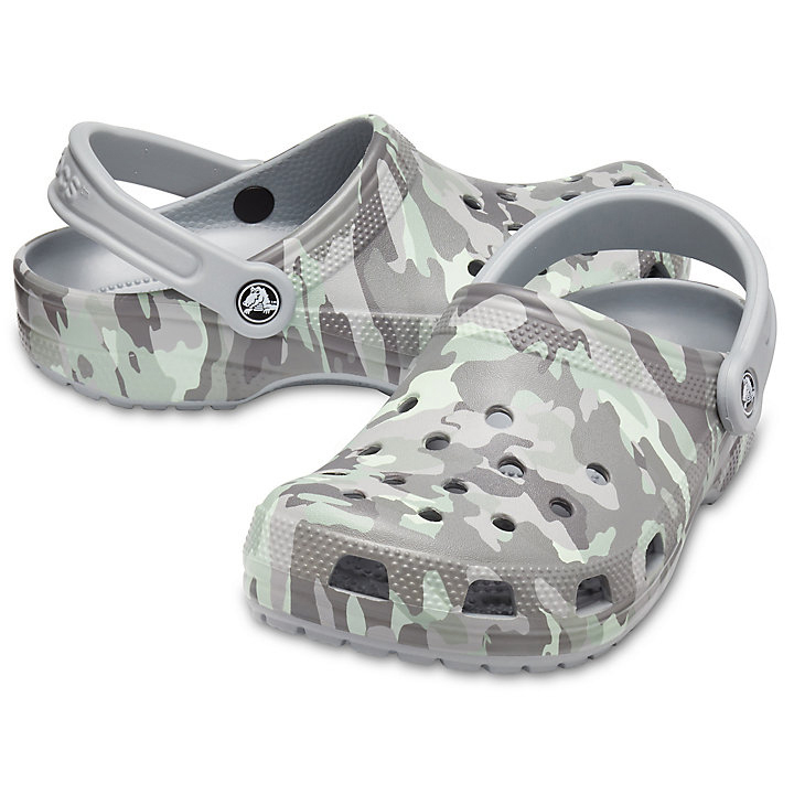 Sabots Crocs Classiche Printed Camo Clog Grise Clair Menthe Homme | ERC-6052607