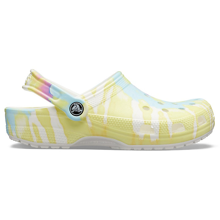 Sabots Crocs Classiche Tie-Dye Graphic Clog Blanche Multicolore Homme | FDQ-5998372