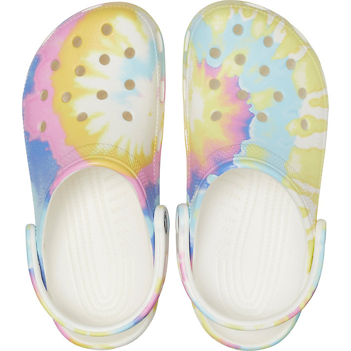 Sabots Crocs Classiche Tie-Dye Graphic Clog Blanche Multicolore Homme | FDQ-5998372