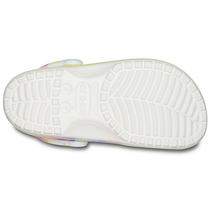 Sabots Crocs Classiche Tie-Dye Graphic Clog Blanche Multicolore Homme | FDQ-5998372