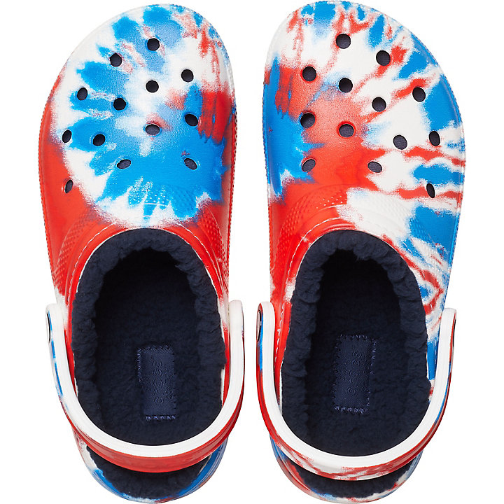 Sabots Crocs Classiche Tie-Dye Doublée Clog Bleu Marine Rouge Blanche Homme | QFR-6517497