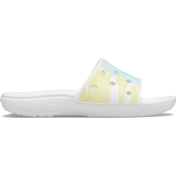 Claquette Crocs Classiche Tie-Dye Graphic Claquette Blanche Multicolore Homme | EOS-0089624