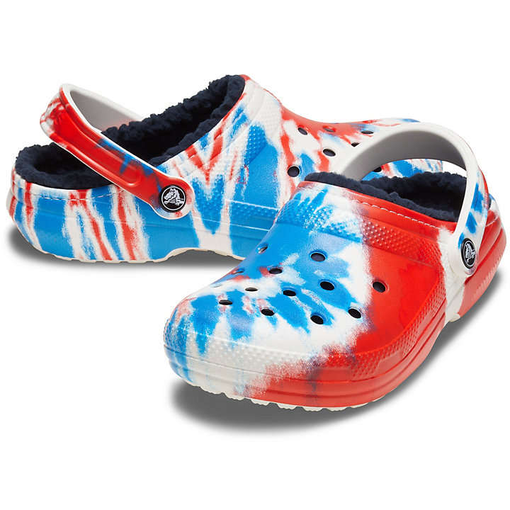 Sabots Crocs Classiche Tie-Dye Doublée Clog Bleu Marine Rouge Blanche Homme | QFR-6517497