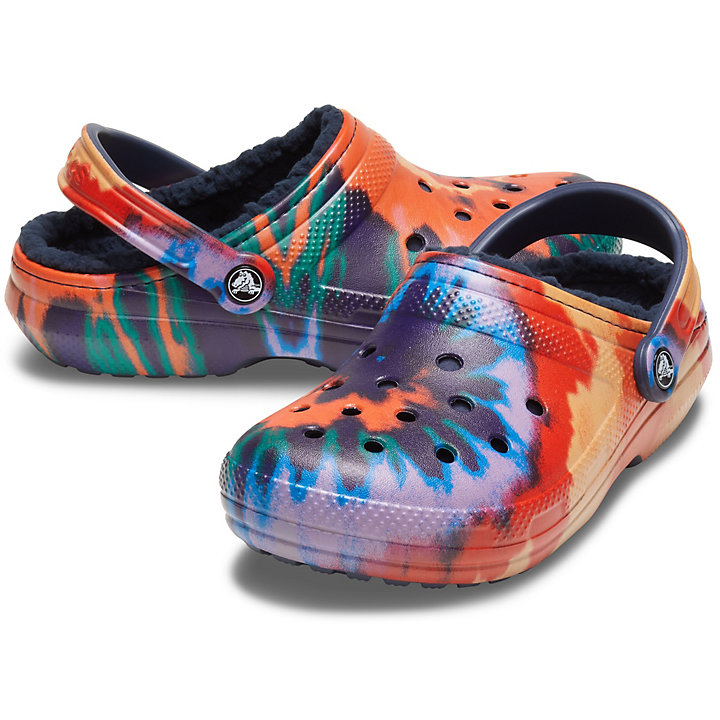 Sabots Crocs Classiche Tie-Dye Doublée Clog Bleu Marine Multicolore Homme | RXK-1135021