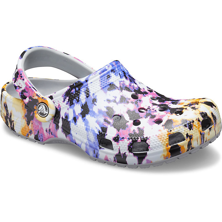 Sabots Crocs Classiche Tie-Dye Mania Clog Multicolore Grise Clair Homme | ZMP-2876536