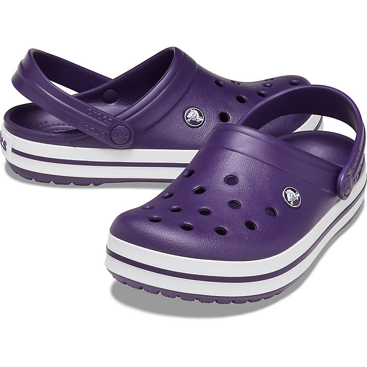 Sabots Crocs Crocband Clog Violette Foncé Blanche Homme | PJR-7684489