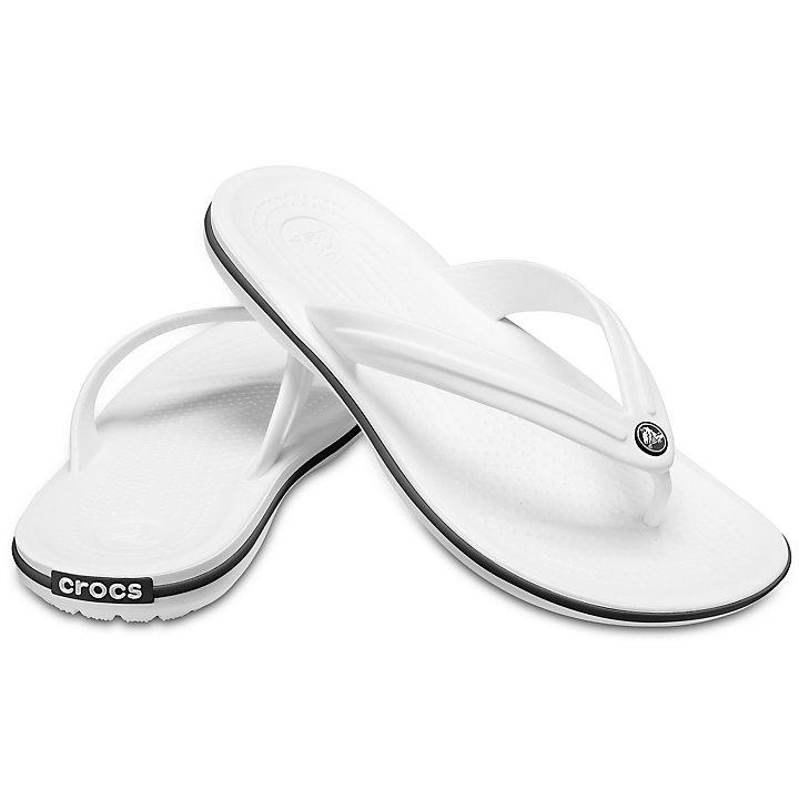 Tong Crocs Crocband Flip Blanche Homme | TBY-4078613