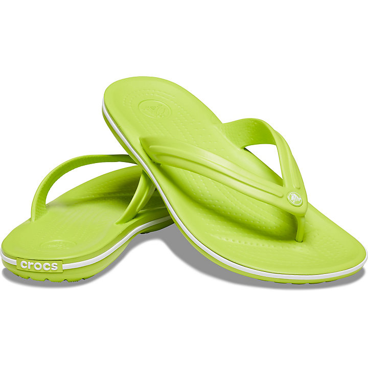 Tong Crocs Crocband Flip Vert Clair Blanche Homme | RLL-3766363