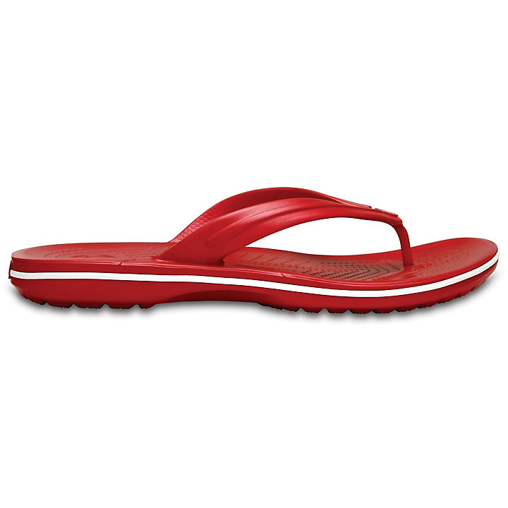 Tong Crocs Crocband Flip Rouge Foncé Blanche Homme | JOW-0781767