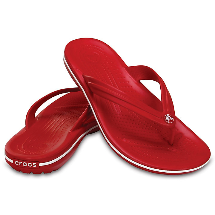 Tong Crocs Crocband Flip Rouge Foncé Blanche Homme | JOW-0781767