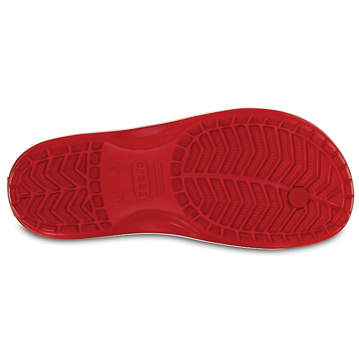 Tong Crocs Crocband Flip Rouge Foncé Blanche Homme | JOW-0781767