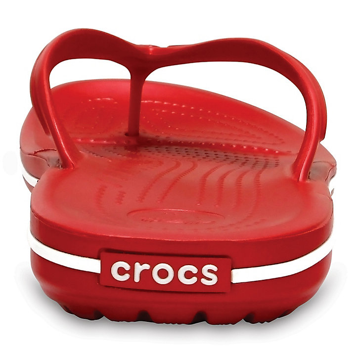 Tong Crocs Crocband Flip Rouge Foncé Blanche Homme | JOW-0781767