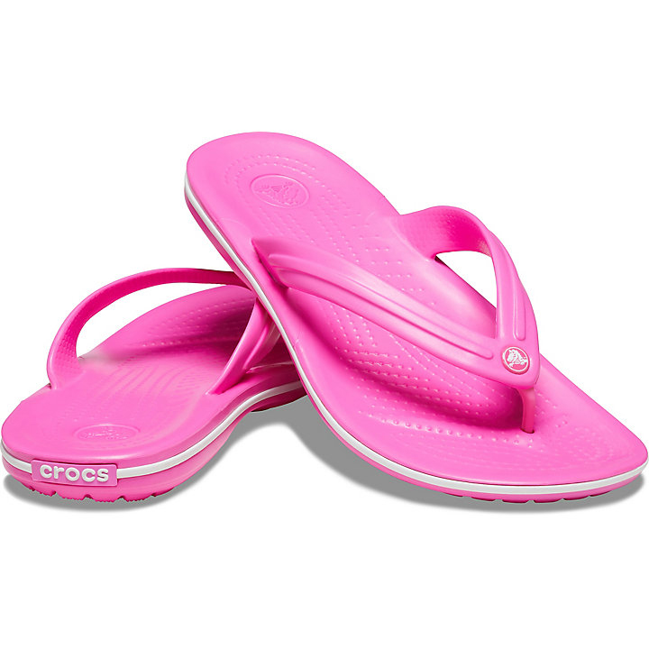 Sandales Crocs Crocband Flip Rose Blanche Homme | AUR-3037314