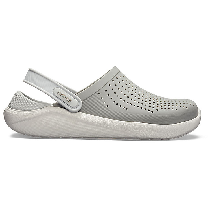 Sabots Crocs LiteRide Clog Grise Blanche Homme | WAG-0743173