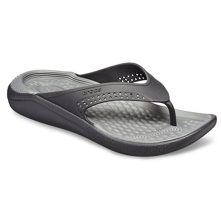 Tong Crocs LiteRide Flip Noir Grise Homme | MEN-5149857