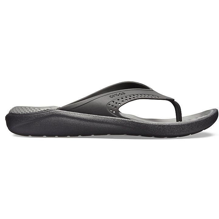 Tong Crocs LiteRide Flip Noir Grise Homme | MEN-5149857