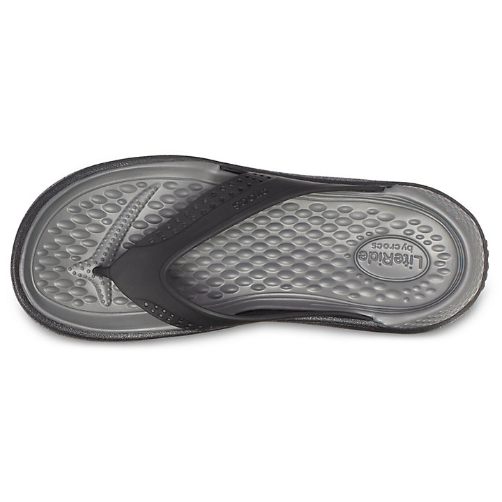 Tong Crocs LiteRide Flip Noir Grise Homme | MEN-5149857